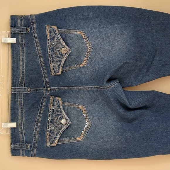 Size 20 Lane Bryant Blue Denim Jeans Casual Bling Back Flap Pockets - Picture 5 of 14